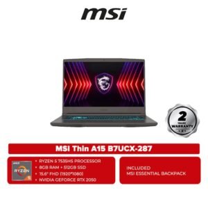 MSI-Thin-A15-B7UCX-287-15.6.jpg MSI Thin A15 B7UCX-287 15.6'' FHD 144Hz Gaming Laptop Cosmos Gray ( Ryzen 5-7535HS / RTX2050 )
